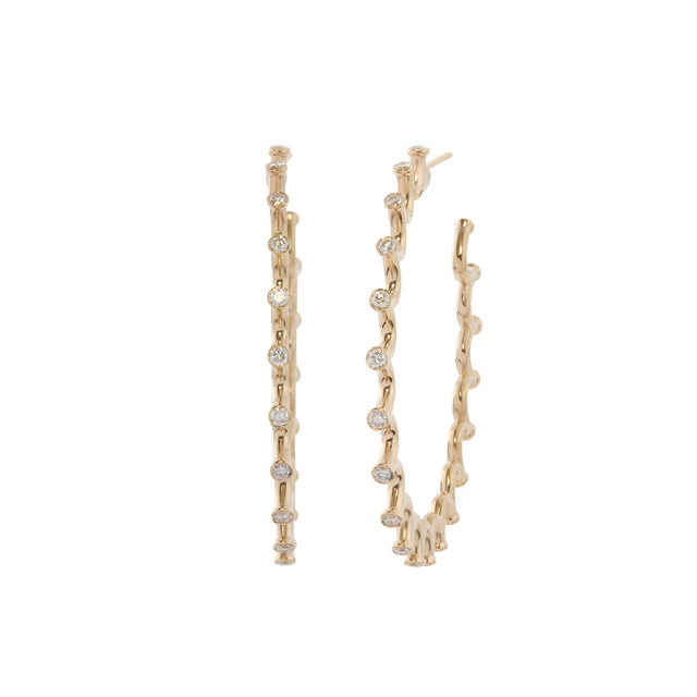 Diamond Large Spiral Hoop Earrings