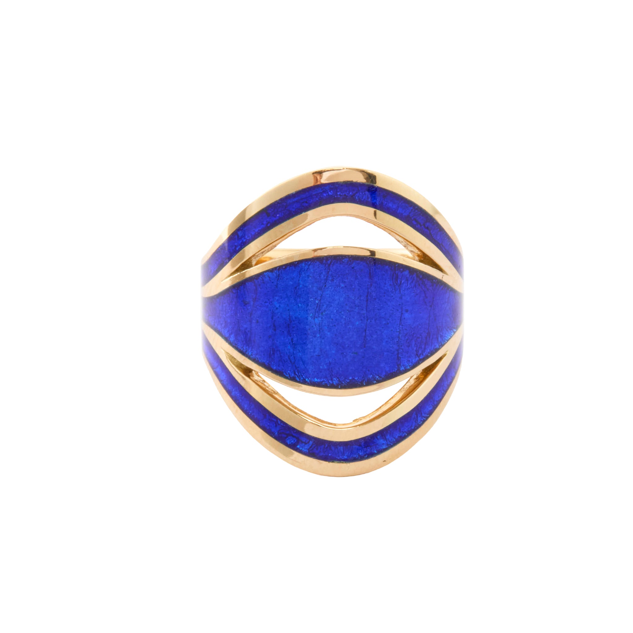 Cobalt Blue Enamel Signet Ring