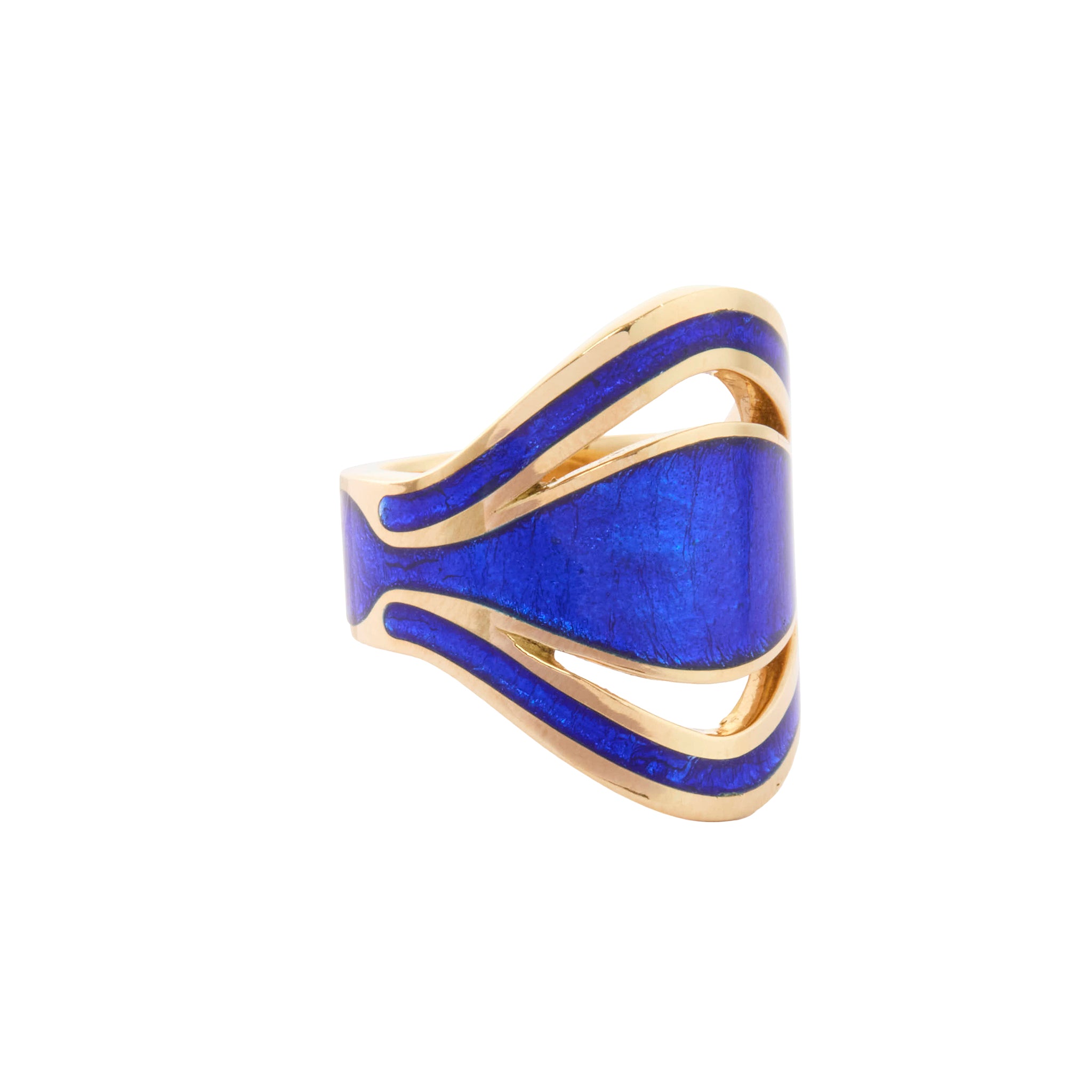 Cobalt Blue Enamel Signet Ring