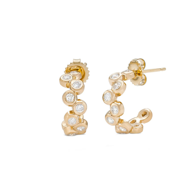 Diamond Small Floating Hoop Earrings