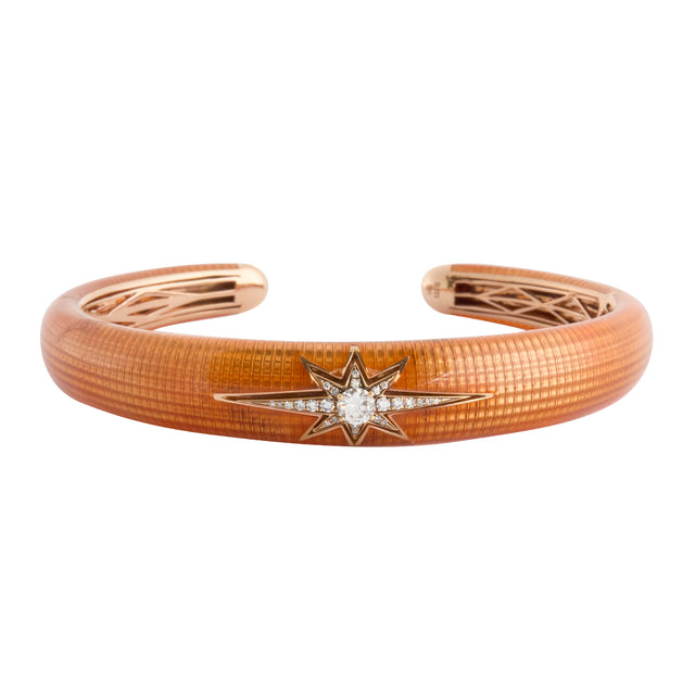 Diamond Orange Enamel Aida Bracelet