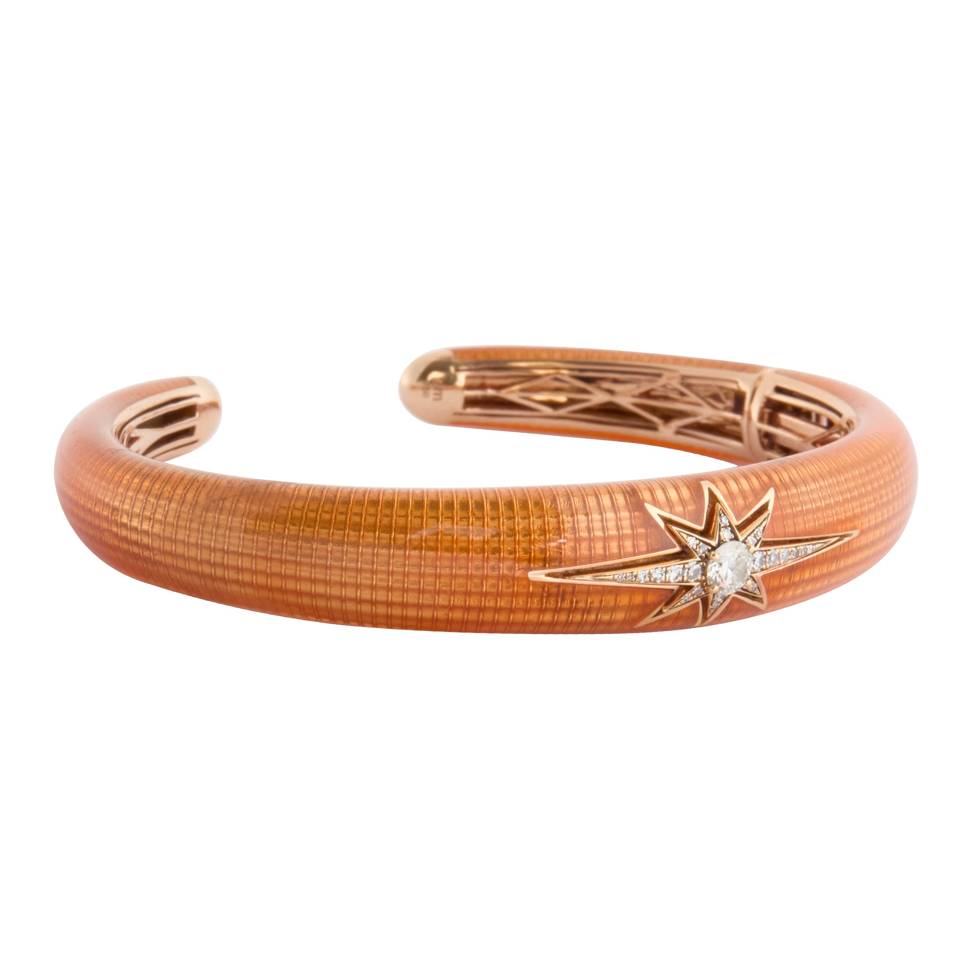 Diamond Orange Enamel Aida Bracelet