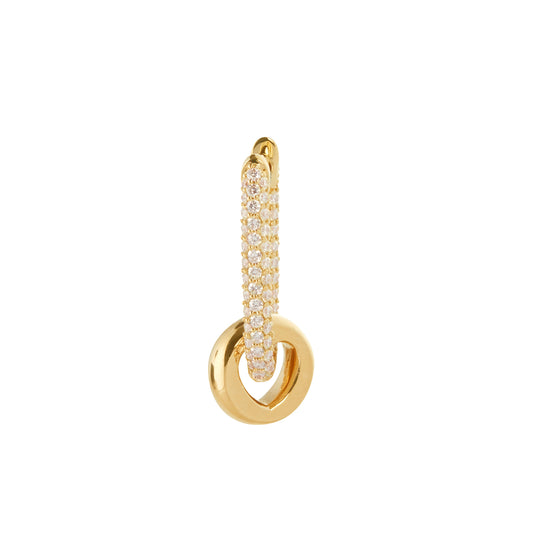 Love Heart Beat Small Pave Diamond Chubby Ear Fob - Main Img