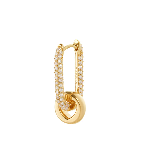 Love Heart Beat Small Pave Diamond Chubby Ear Fob
