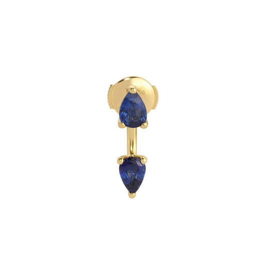 Orbit Earring - Large Pear Blue Sapphire - Main Img