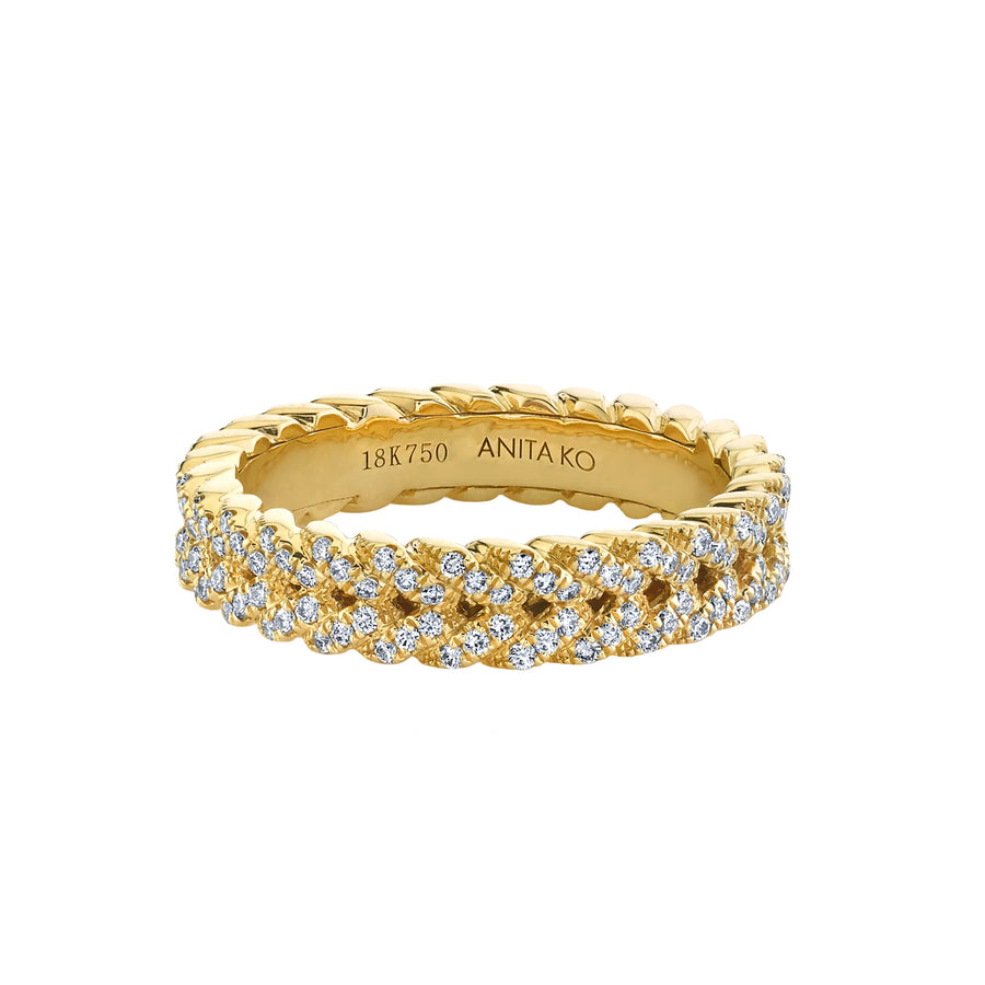 Anita Ko Diamond Braided Ring - Rings - Broken English Jewelry front view