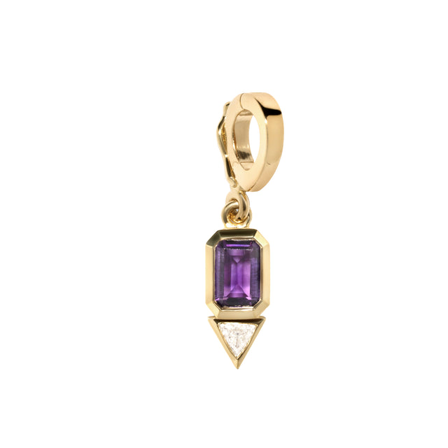 Amethyst and Trillion Diamond Charm