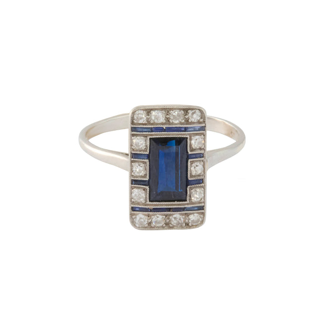 Antique & Vintage - Sapphire and Diamond Art Deco Ring