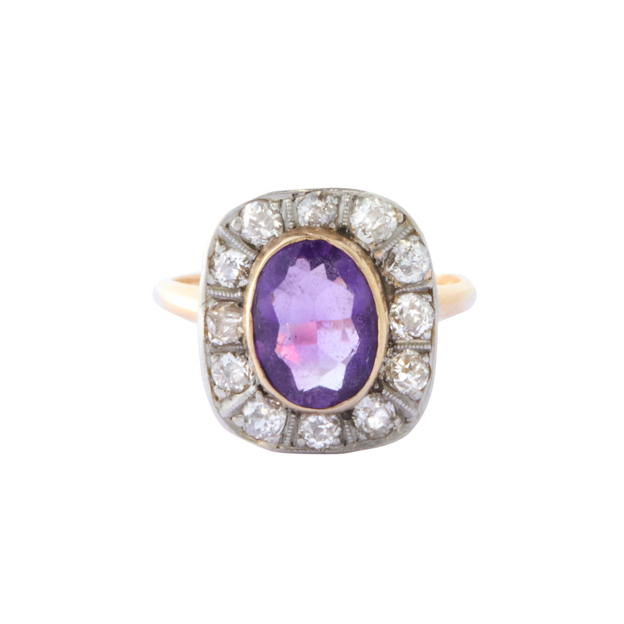 Amethyst and Diamond Ring