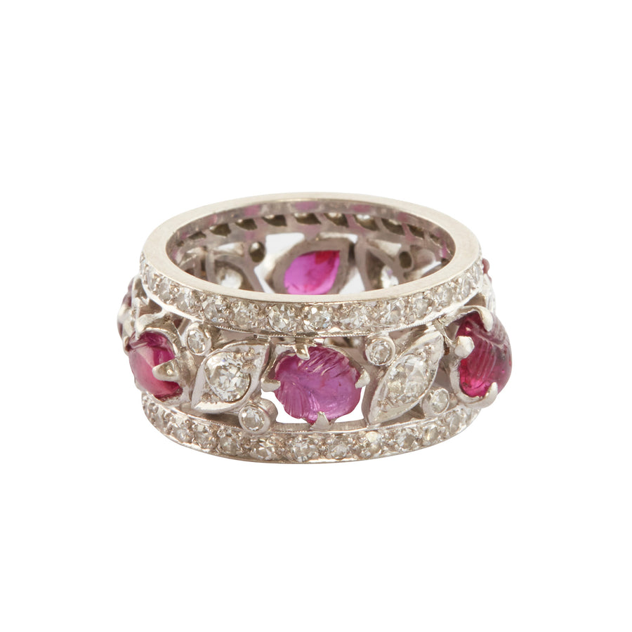 Antique & Vintage Jewelry Ruby and Diamond Art Deco Eternity Band - Rings - Broken English Jewelry
