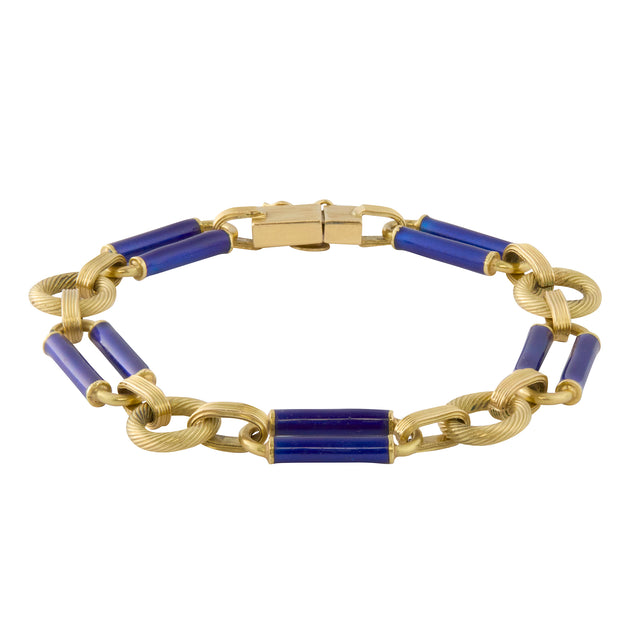 Antique & Vintage - Blue Enamel Nautical Bracelet
