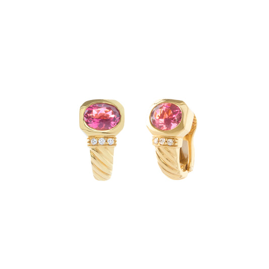 Bulgari Half Hoops - Rubelite and Diamond - Main Img