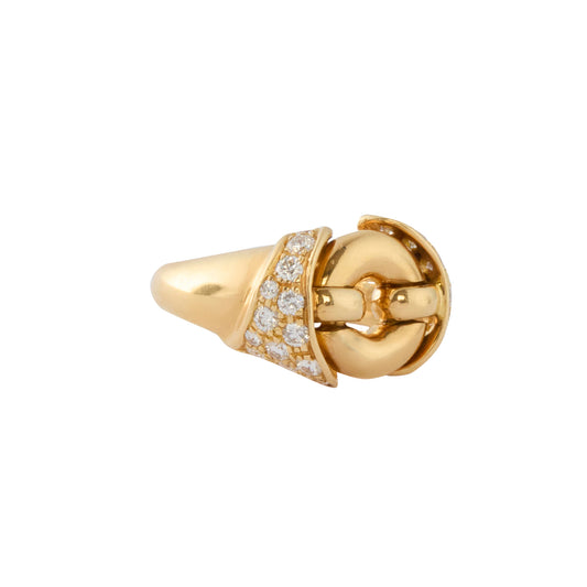 Diamond Bulgari Buckle Ring