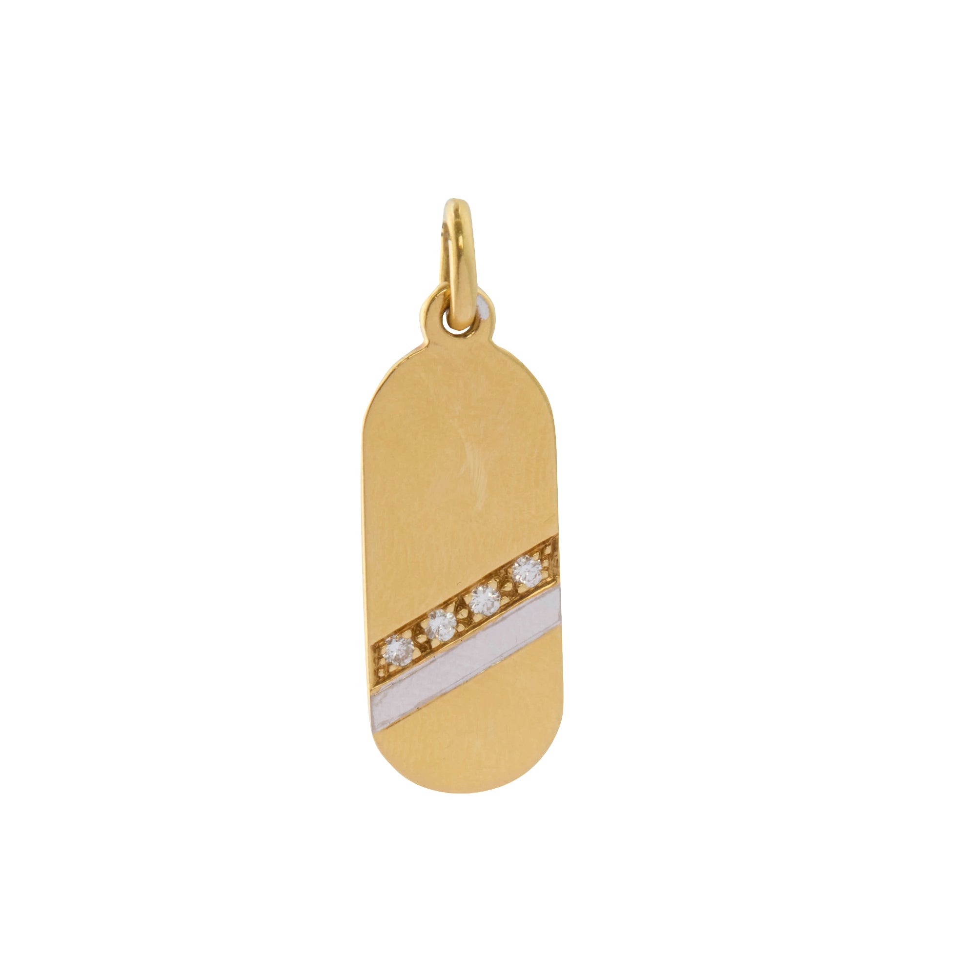 Dog Tag Pendant with Diamond Stripe