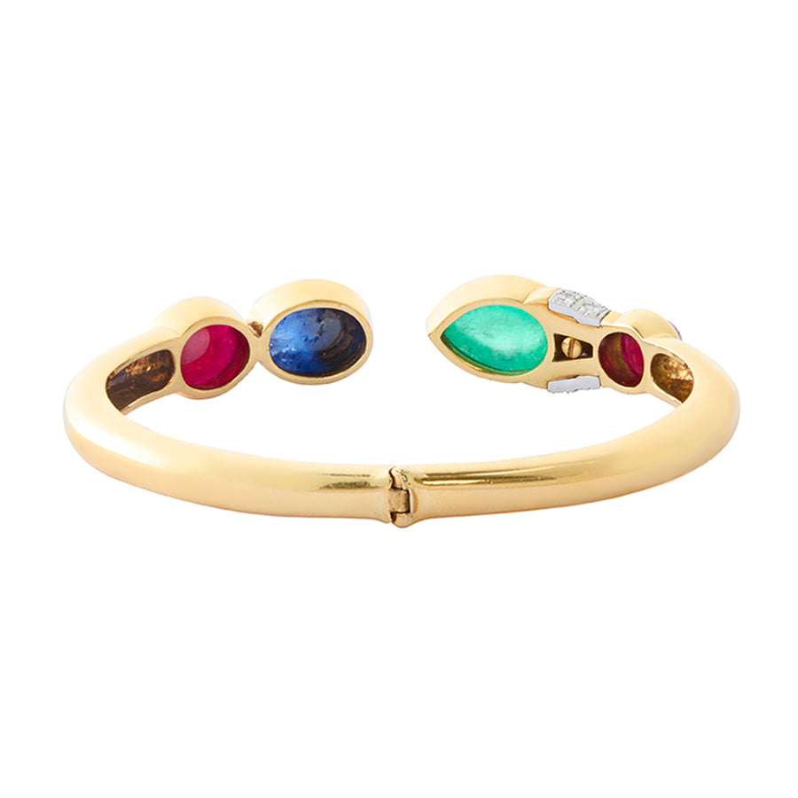 David Webb Bangle - Ruby, Sapphire, Emerald and Diamond