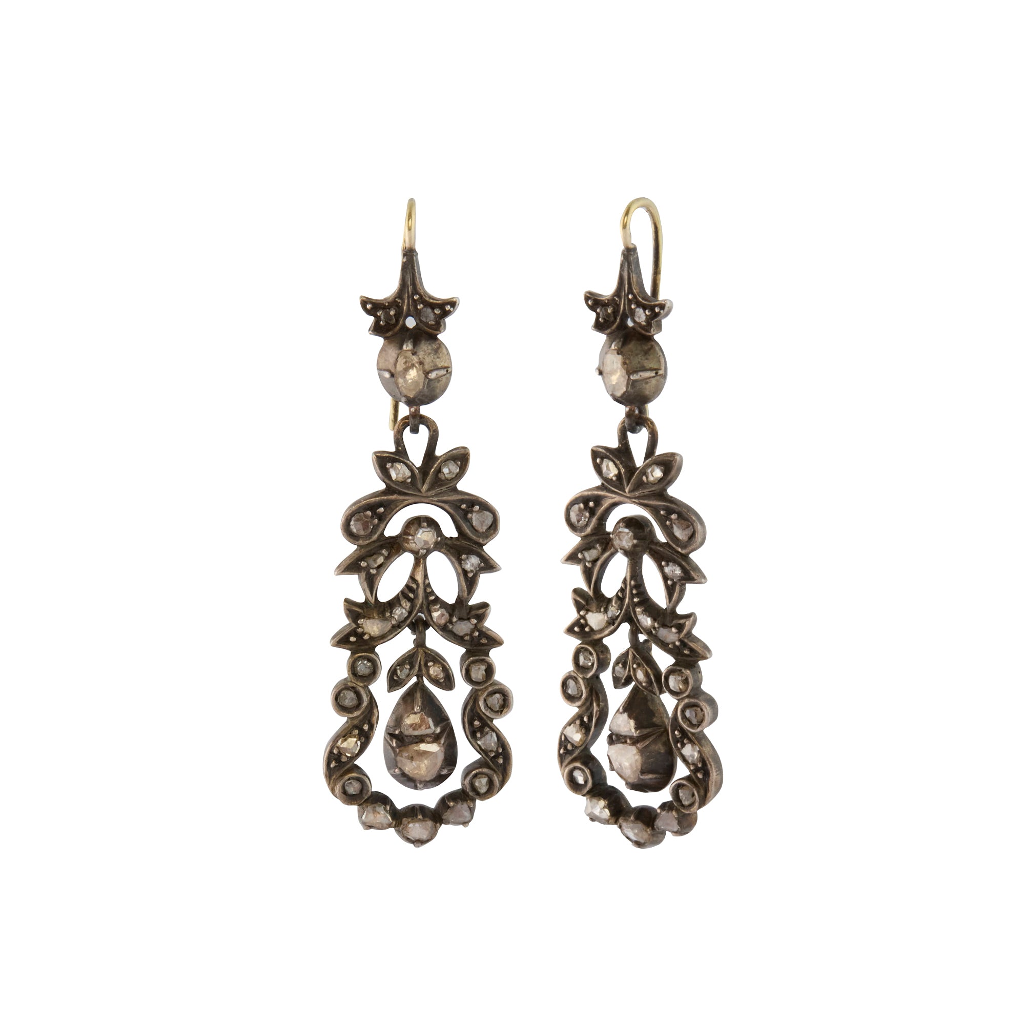 Antique & Vintage - Rosecut Diamond Georgian Earrings