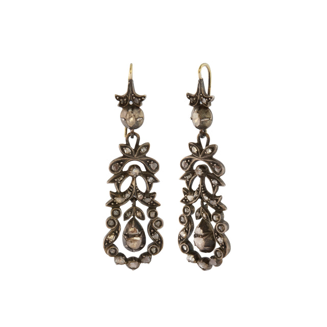 Antique & Vintage - Rosecut Diamond Georgian Earrings
