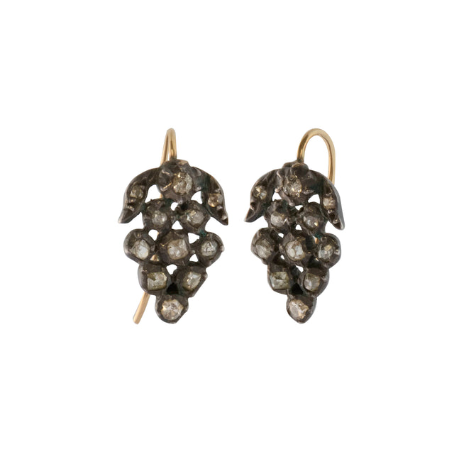 Antique & Vintage - Rosecut Diamond Georgian Leaf Earrings