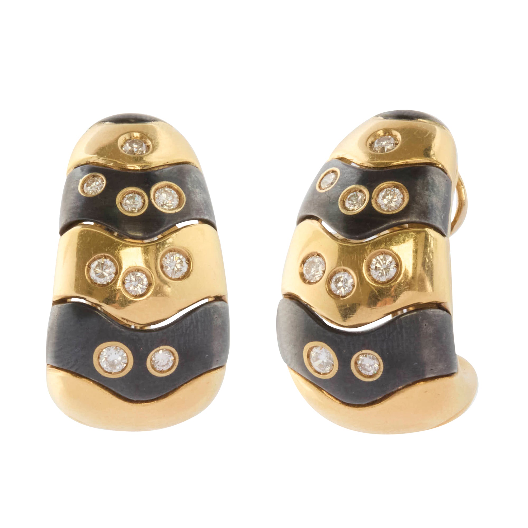 Diamond & Hematite Bulgari Earrings