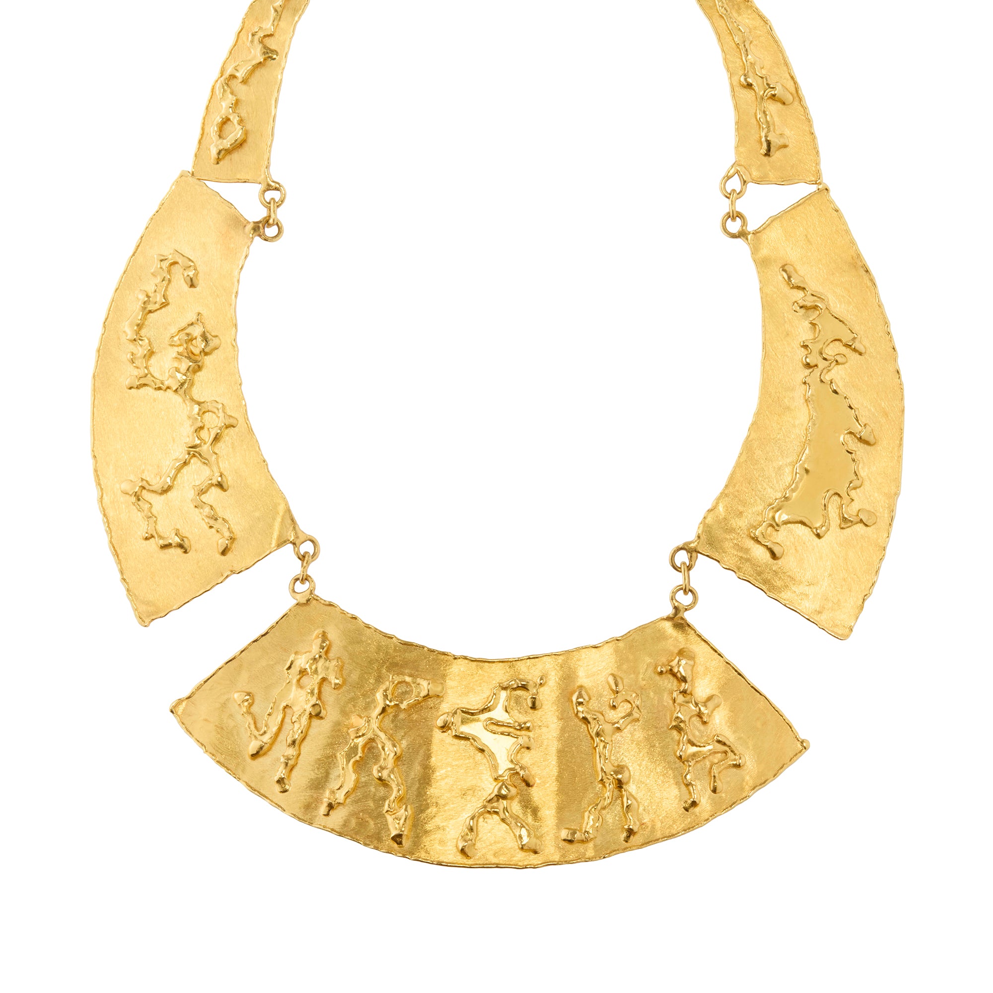 Jean Mahie ‘Happy Monster’ Collar Necklace in 22K Yellow Gold