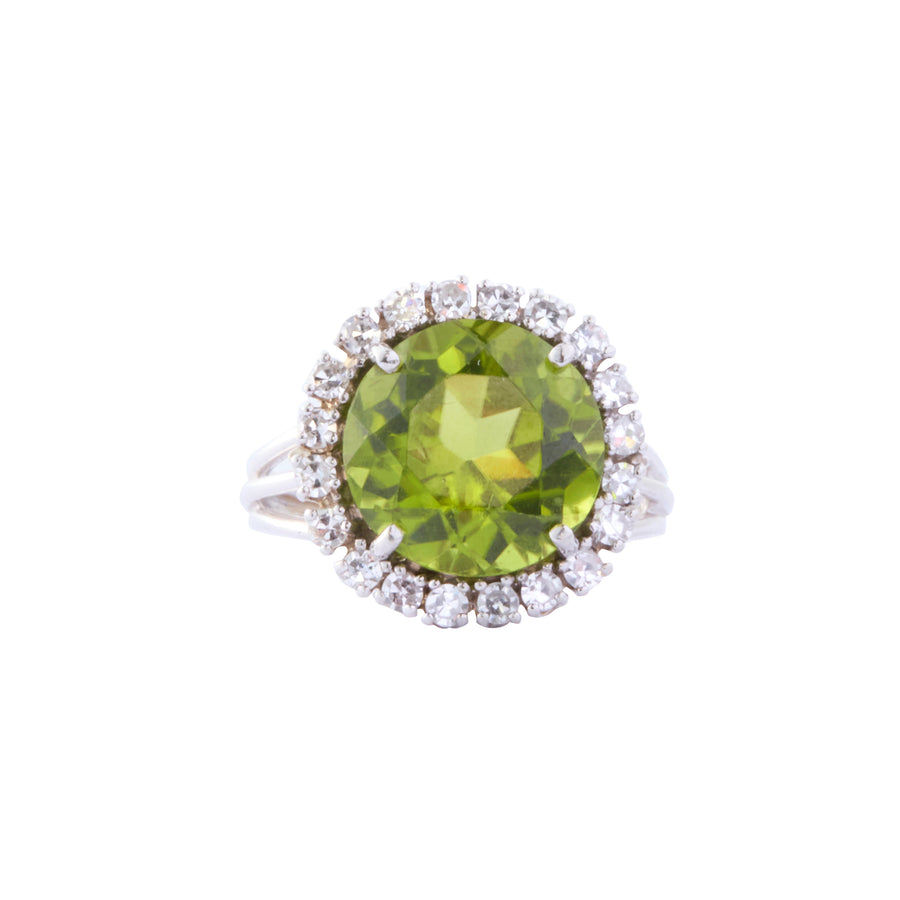 Peridot and Diamond Ring