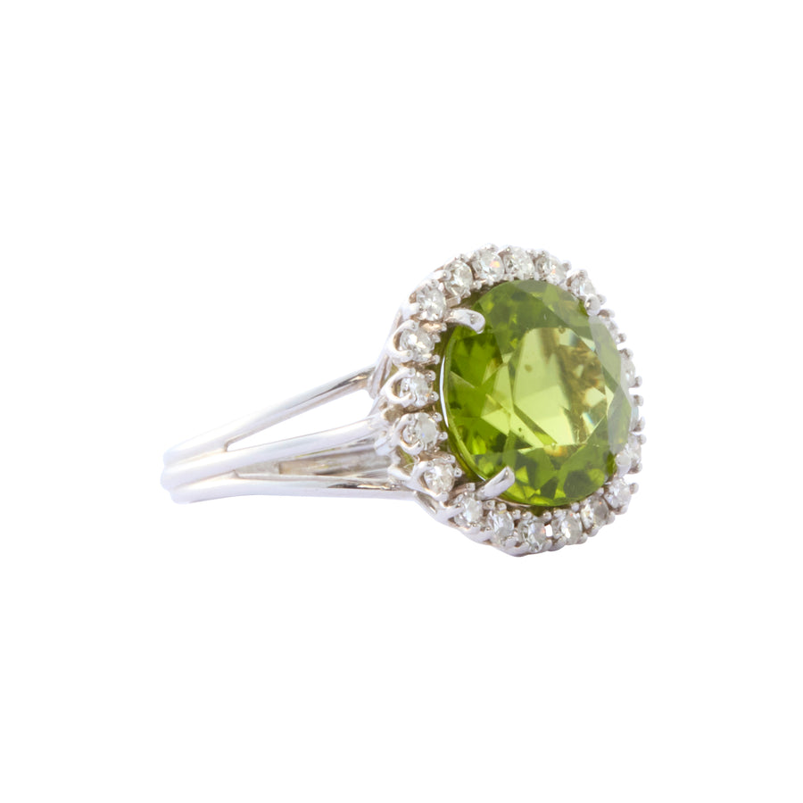 Peridot and Diamond Ring