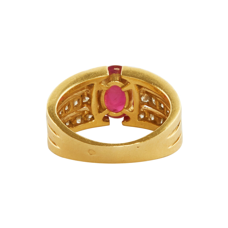 Antique & Vintage Jewelry Ruby and Diamond Van Cleef & Arpels Ring - Rings - Broken English Jewelry back view