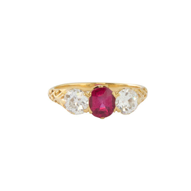 Diamond and Burma Ruby TB Starr Ring