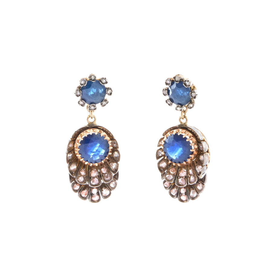 Victorian Earrings - Sapphire and Diamond