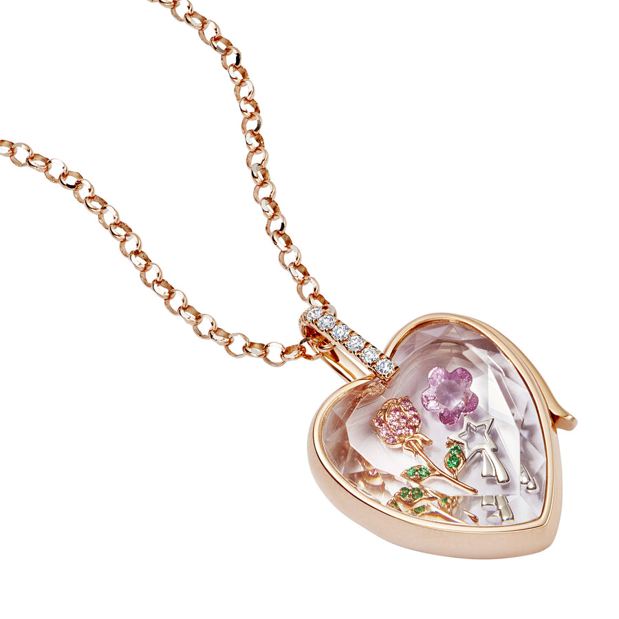 Loquet Amate Heart Locket - Rose Gold - Charms & Pendants - Broken English Jewelry, locket on chain with charms