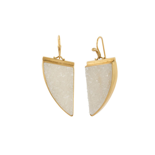 Druzy Amazon Claw Earrings - Quartz - Main Img