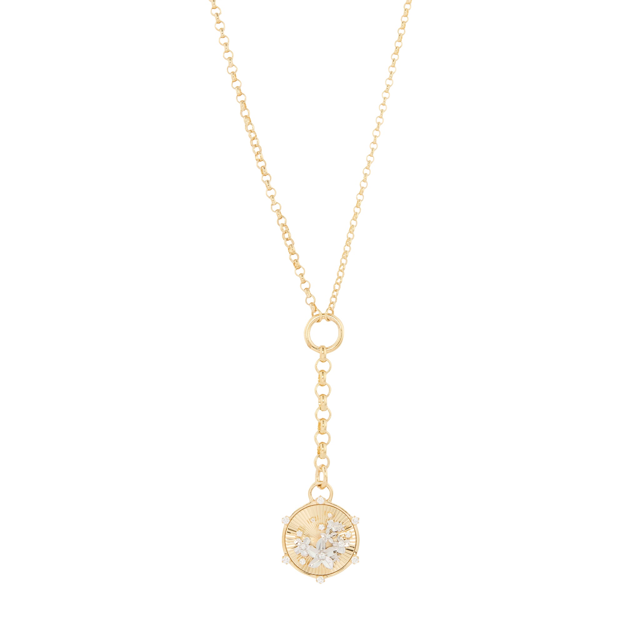 Foundrae - Diamond Blossoms Small Mixed Belcher Extension Necklace