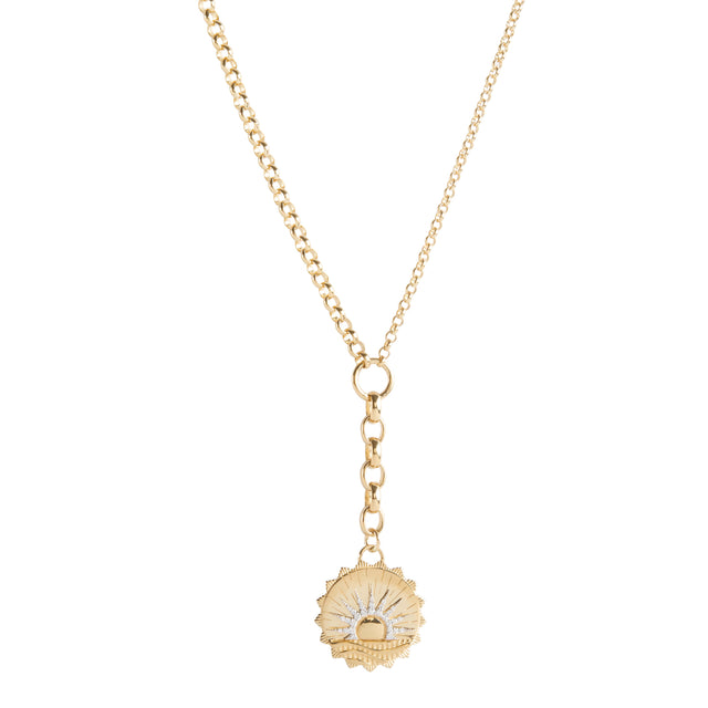 Diamond New Beginnings Compass Mixed Belcher Necklace