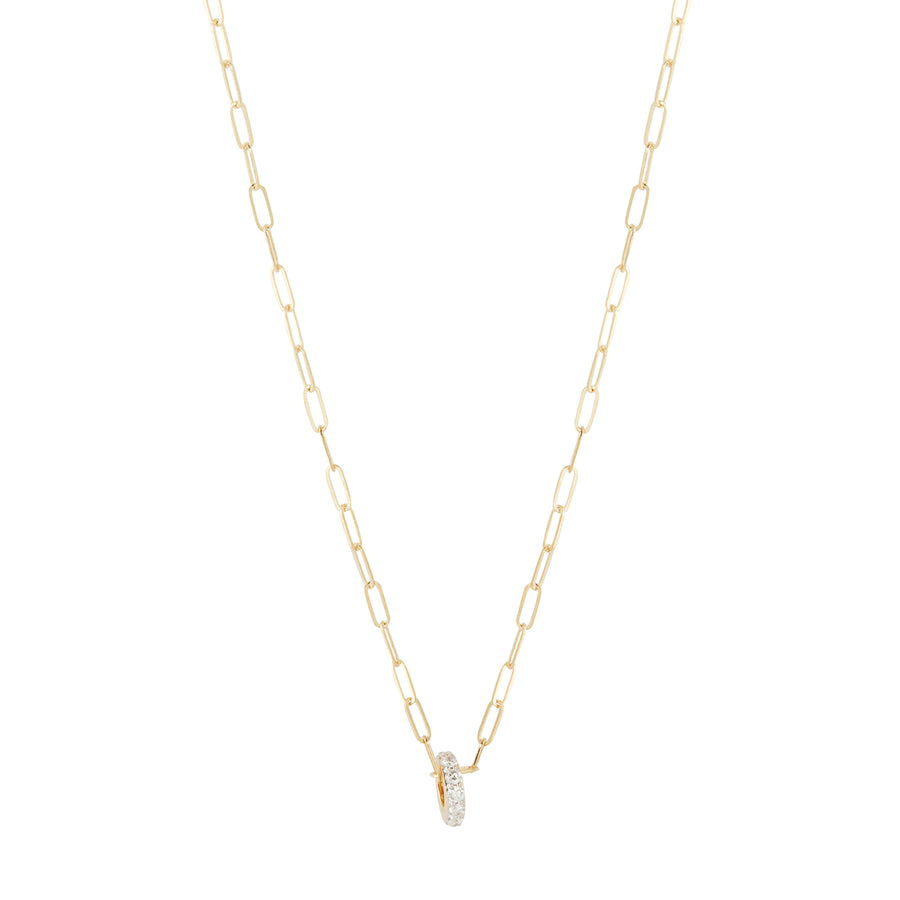 Foundrae Edge Heart Beat Super Fine Clip Chain Necklace - Diamond, front view