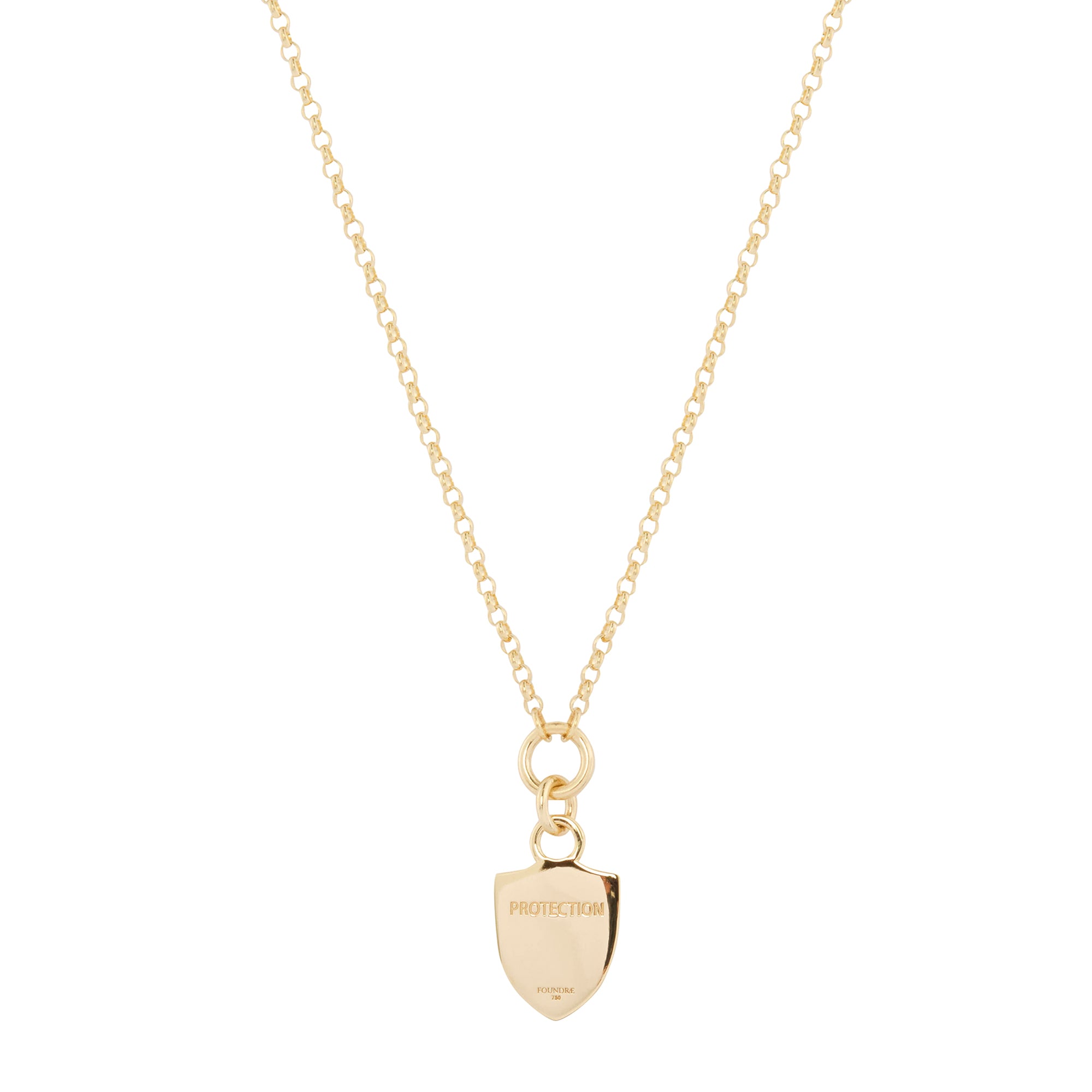 Foundrae - Pave Diamond Horseshoe Crest Fine Belcher Necklace