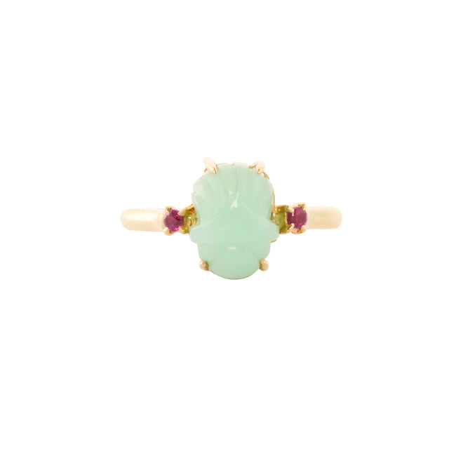 Ruby and Chrysoprase Egypt Carab Ring