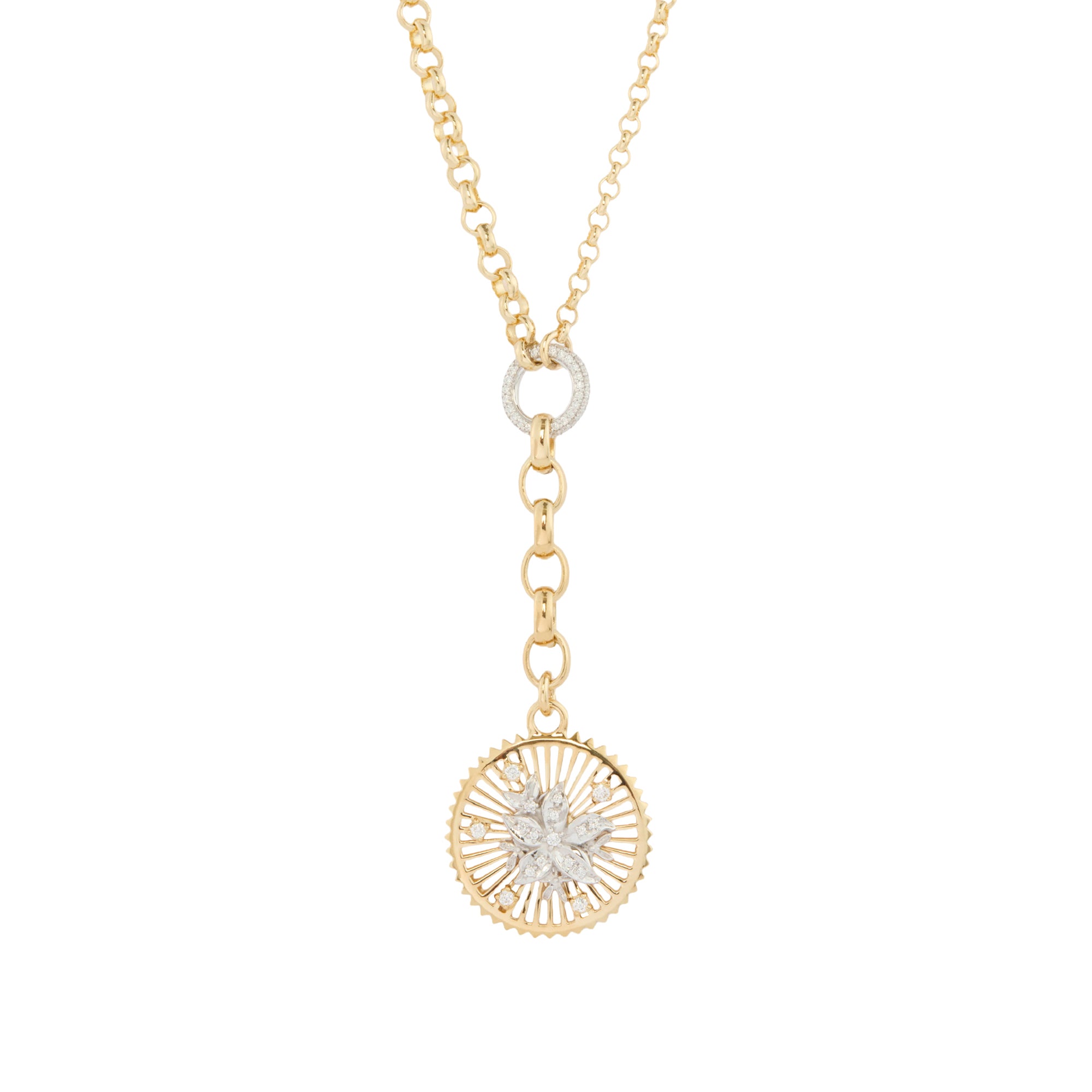 Diamond Blossoms Small Mixed Belcher Necklace