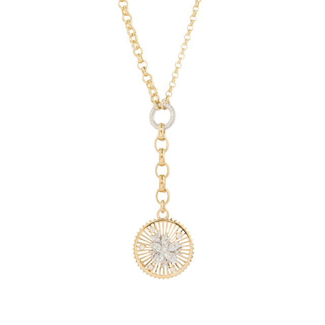 Diamond Blossoms Small Mixed Belcher Necklace