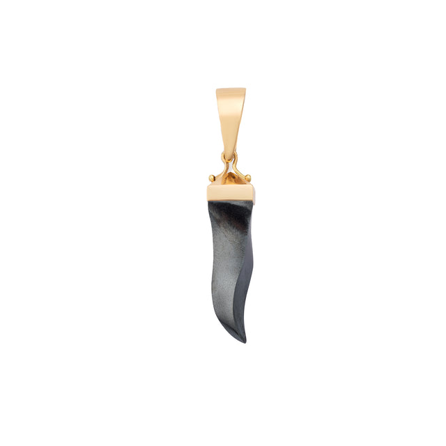 Hematite Cornicello Pendant