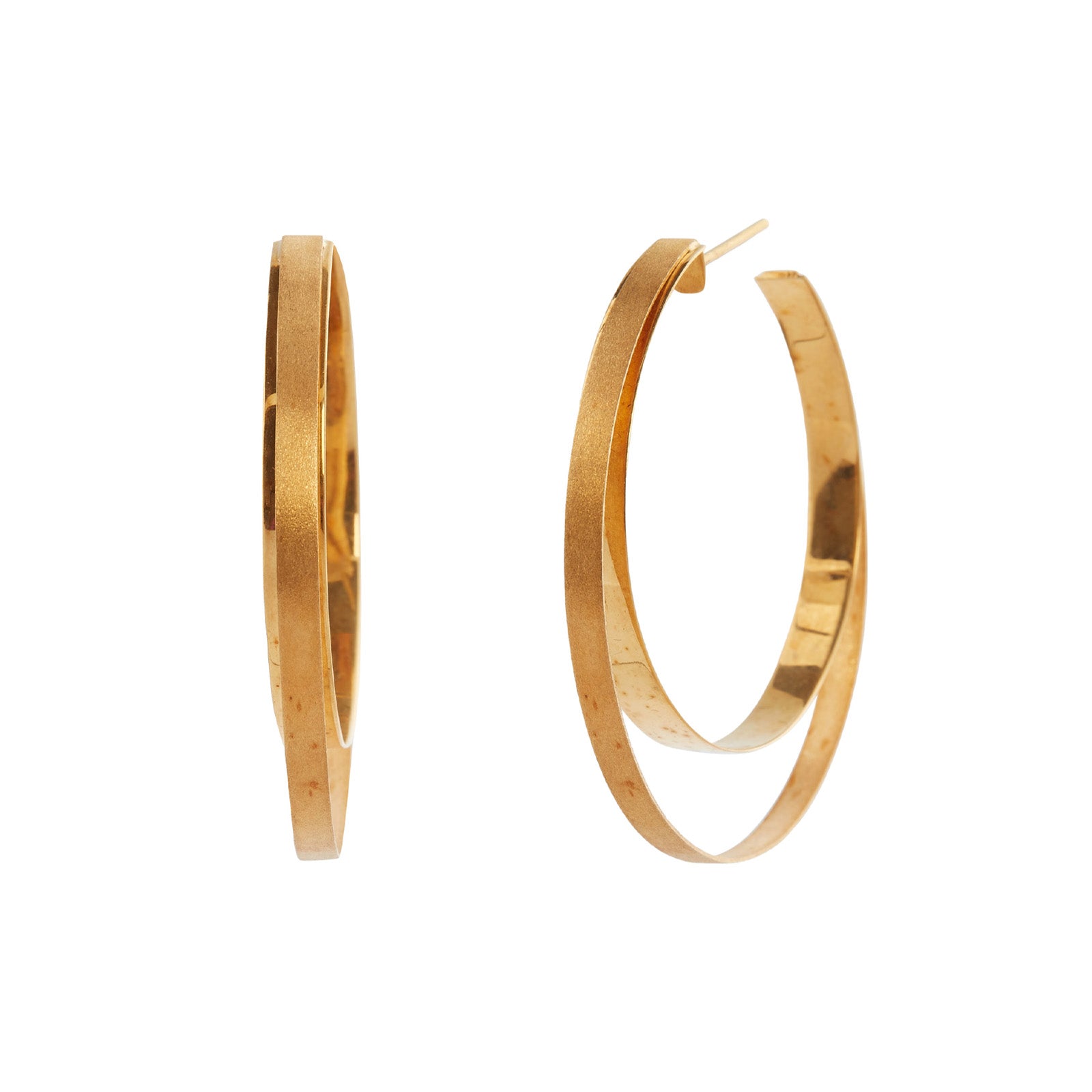 Carla Amorim Orbit Hoops - Earrings - Broken English Jewelry front and side view