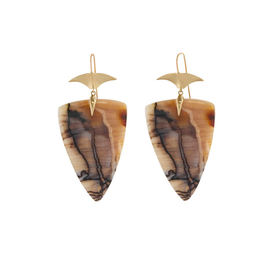 Arrowhead Drop Earrings - Bone - Main Img