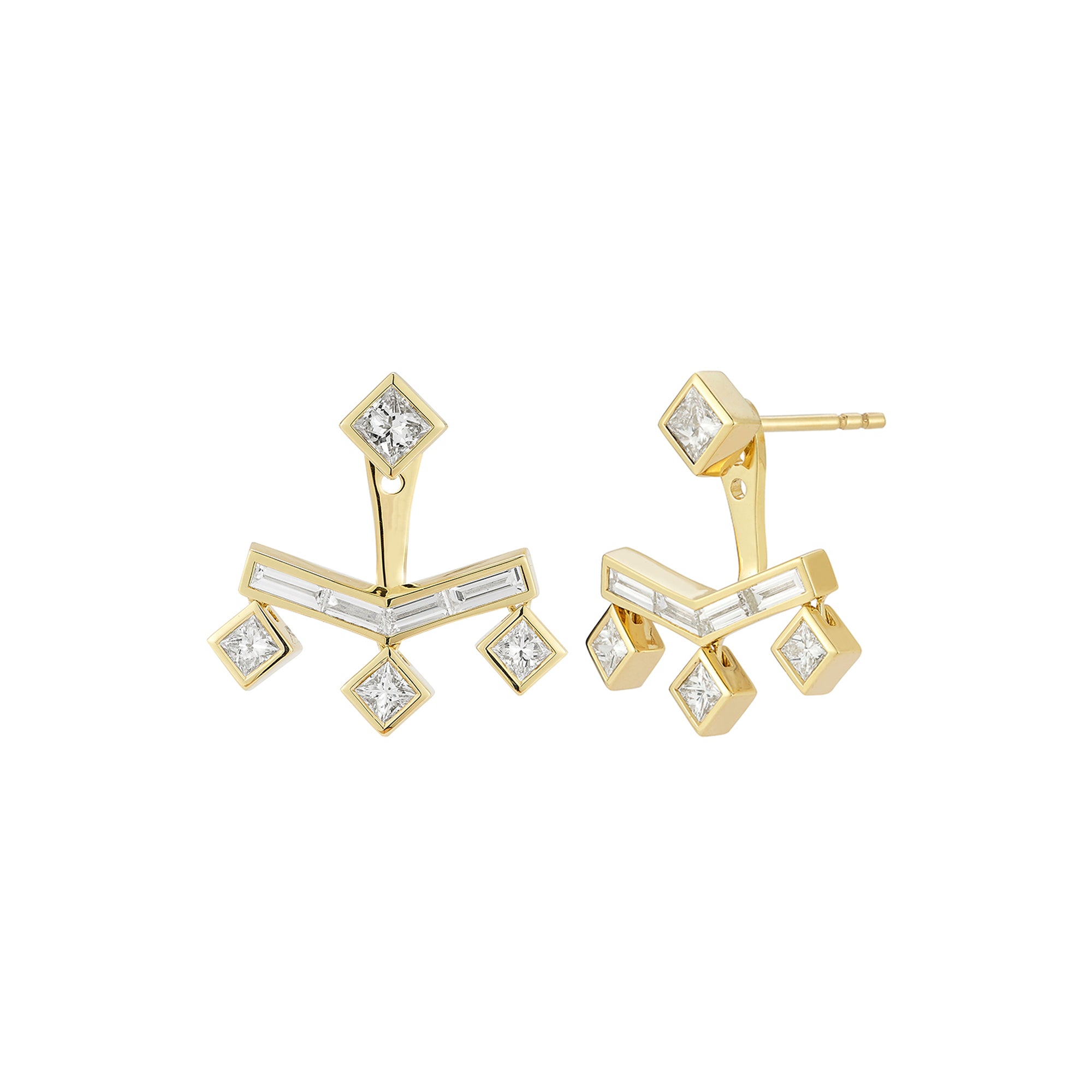 Vibrations Single Drop Fringe Earrings – Diamond
