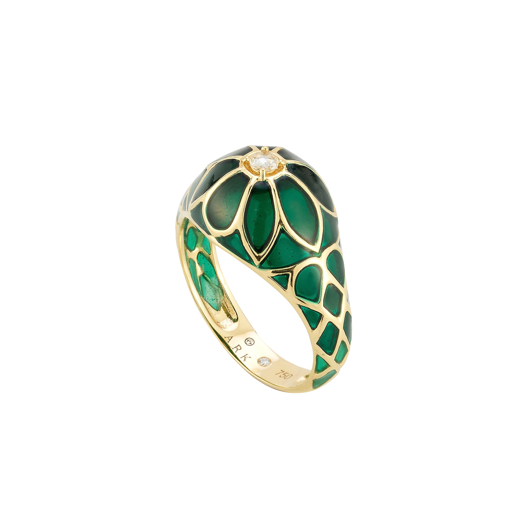 Aura Lalita Ring – Lime Green Enamel