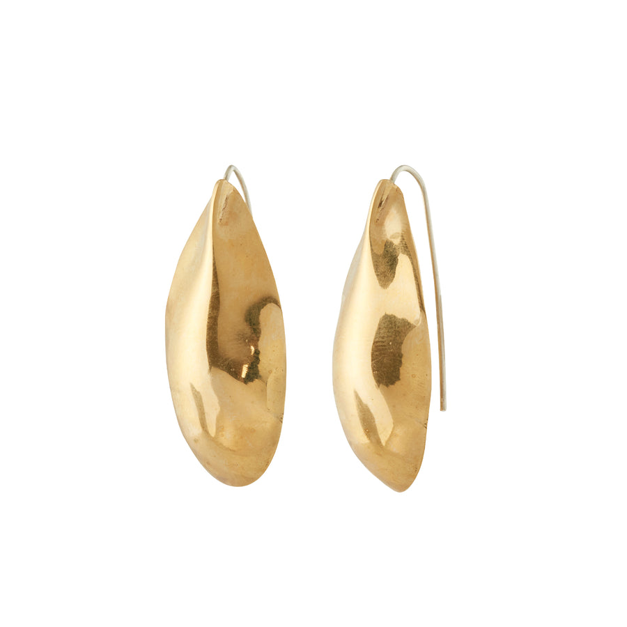 Ariana Boussard-Reifel Pool Brass Earrings front and side view