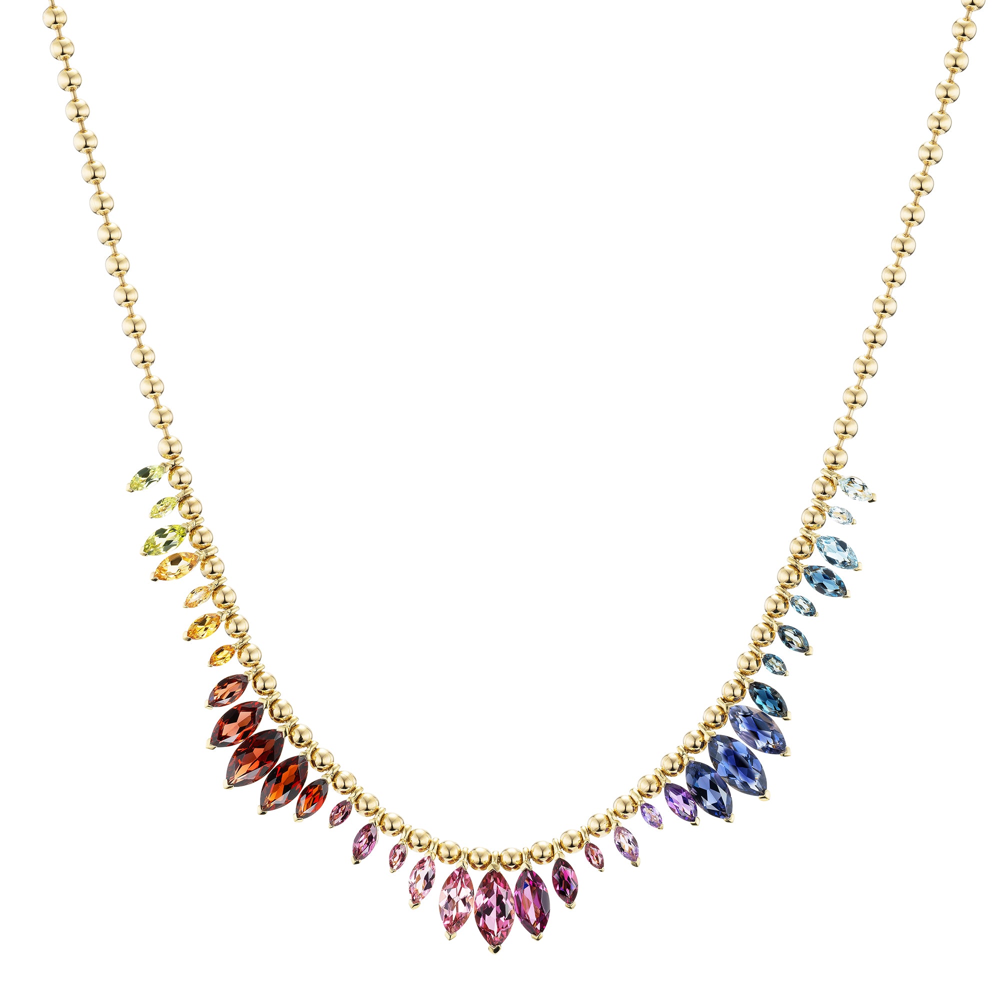 Arashi Necklace with Multi Gemstone