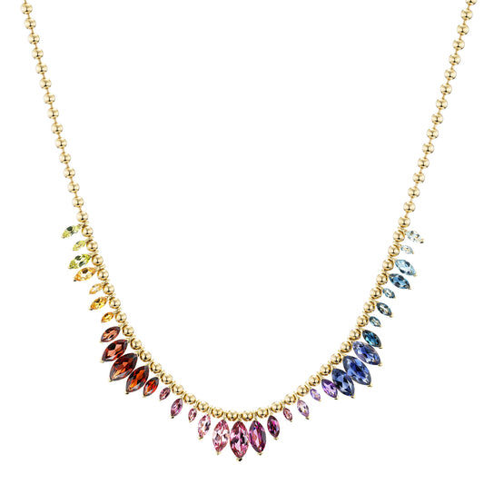 Arashi Necklace with Multi Gemstone - Main Img
