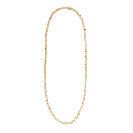 Gold Bar Tennis Necklace - Main Img