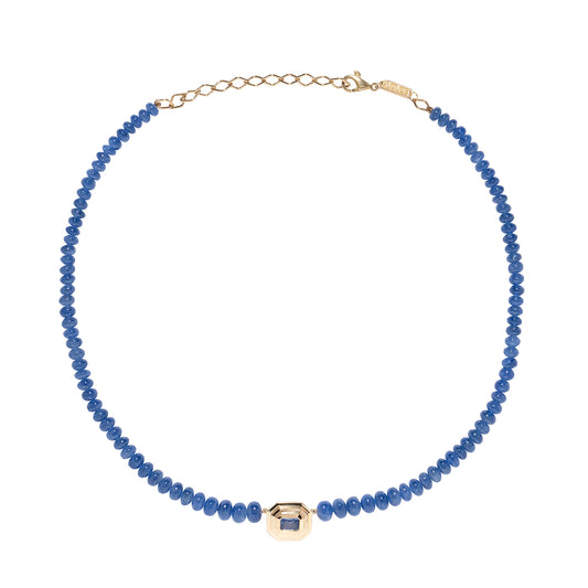 Adjustable Bead Staircase Necklace - Sapphire - Main Img
