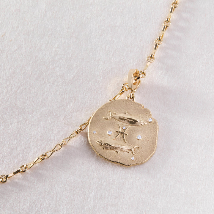Azlee - Āzlee Zodiac Large Coin Charm - Pisces - Charms & Pendants