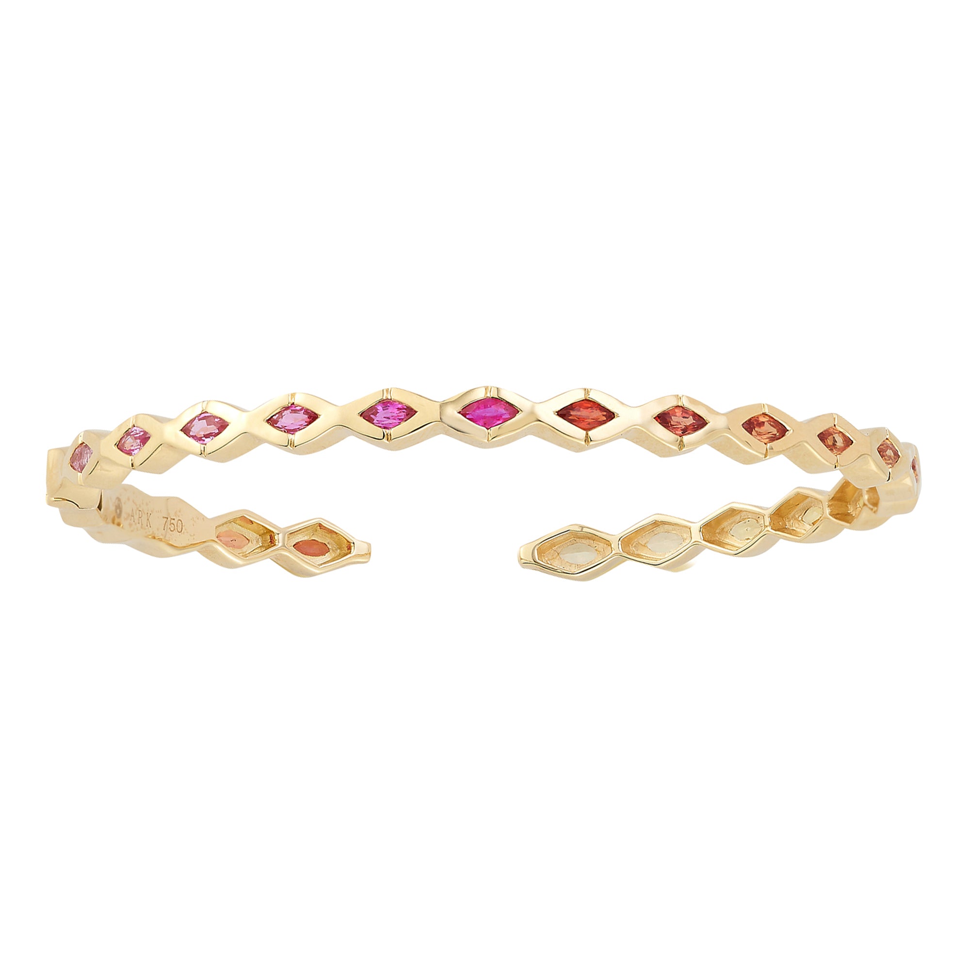 Pink, Orange and Yellow Sapphire Dreamscapes Cuff